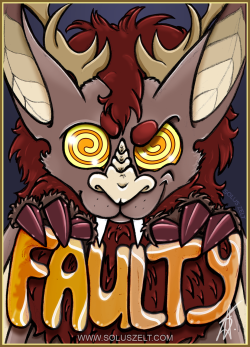 Hypnotic Batibou Furry badge art featuring a bat-deer hybrid with hypnotic eyes and a smirk.